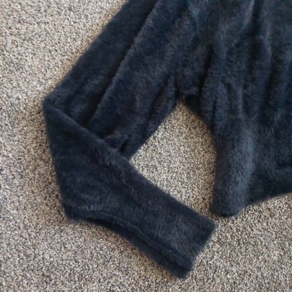 Free People One SO SOFT Found My Friend fuzzy Cardigan Oversized Black XL-1X - Picture 6 of 10